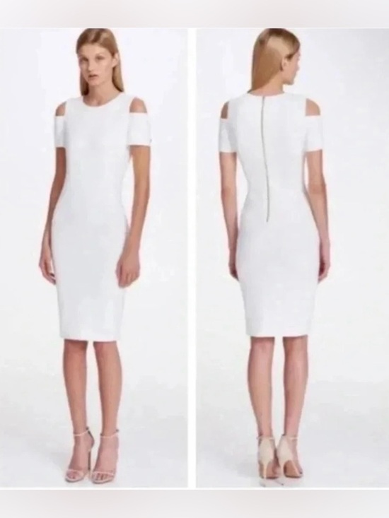 Calvin Klein Dresses & Skirts - NWOT Calvin Klein Cold Shoulder Scuba Dress Size 8